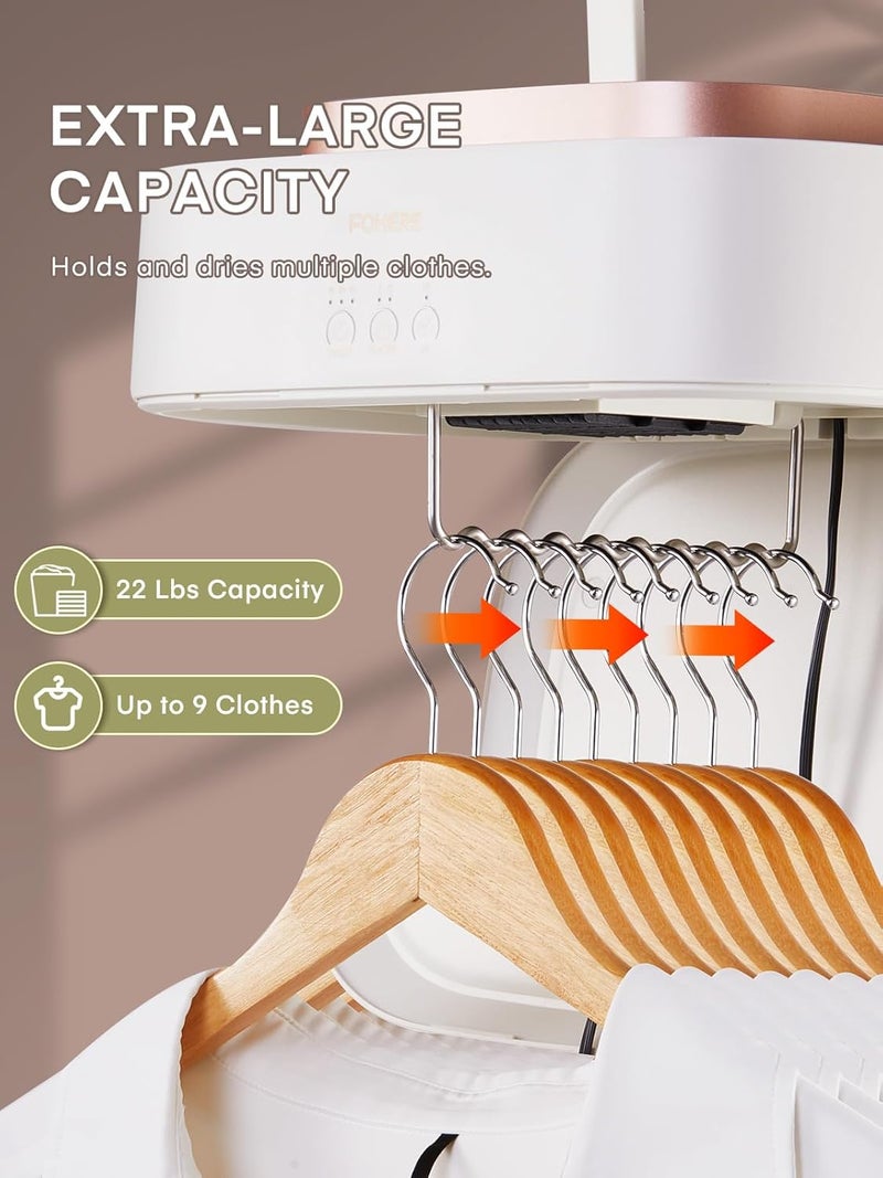 FOHERE Portable Clothes Dryers, Mini Laundry Dryers with Timer Function & Dry Bag, Easy to Use Multiple Compact Dryer for Clothes, for Travel, Apartment, RV, Dorm, for Light Clothes, Underwear, Baby Clothe - Image 5